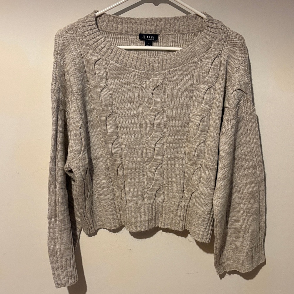 Anna Women's Cream Cable Knit Sweater